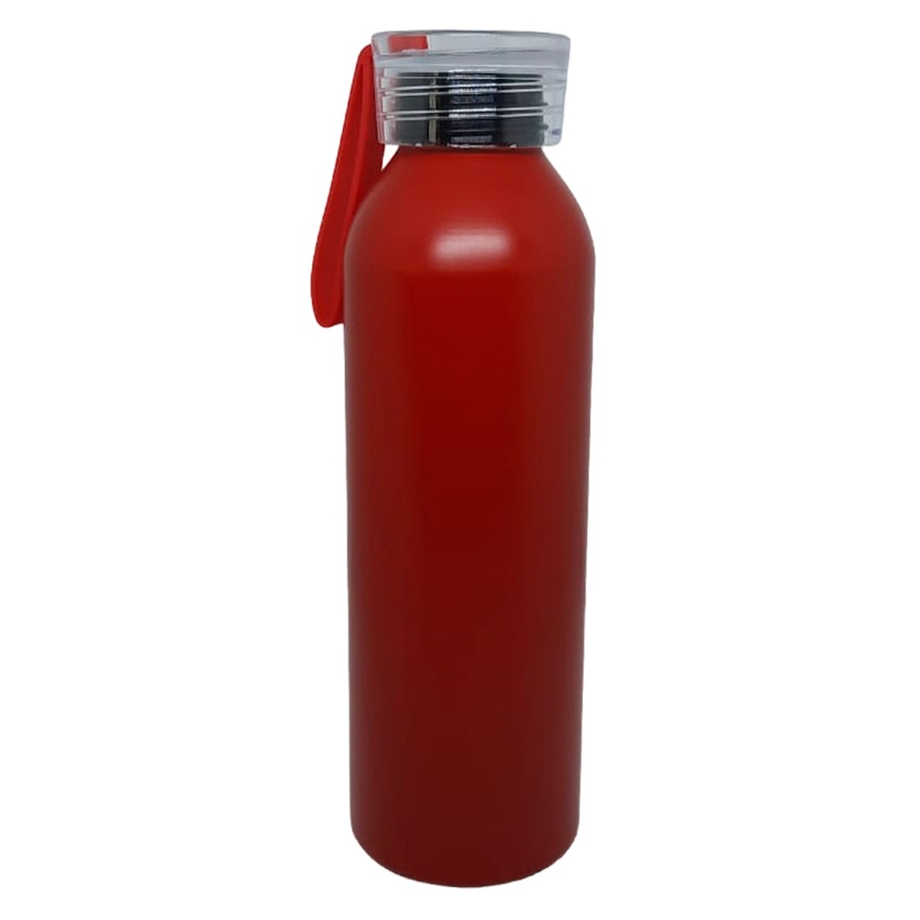 pachon, aluminio, rojo mate, 500 ml con , tapa transparente