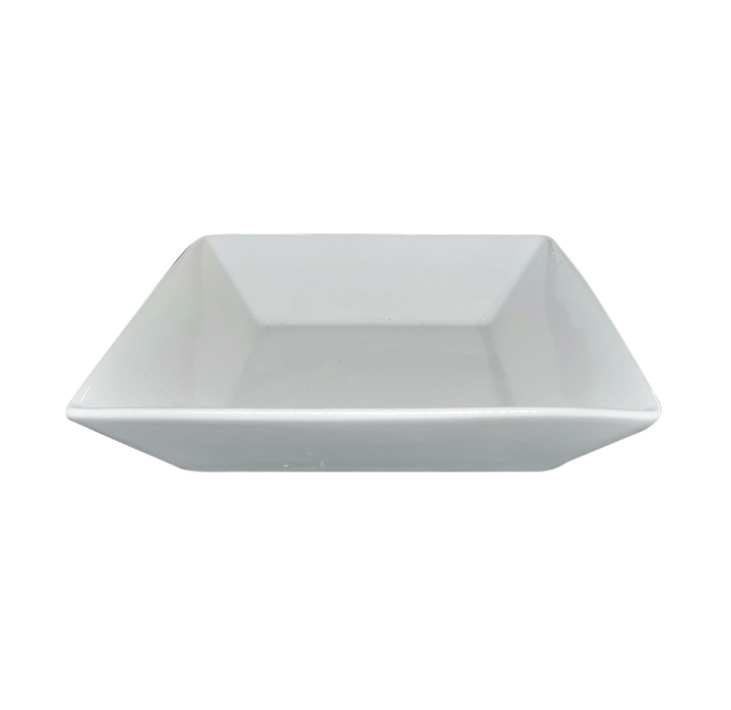 tazon, cerámica, blanco, 8.5 pulgadas, cuadrado