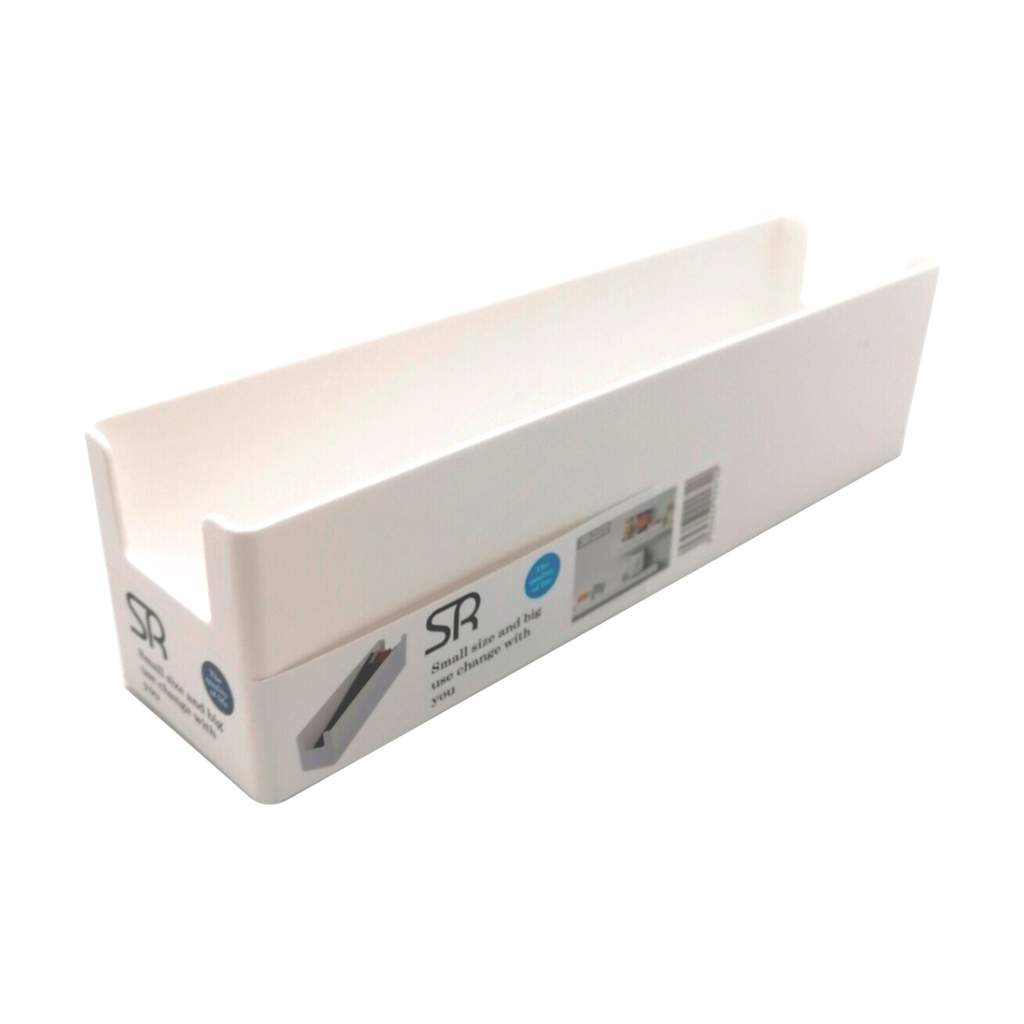 organizador de escritorio, plástico, blanco, 28*7*7.5 centimetros,