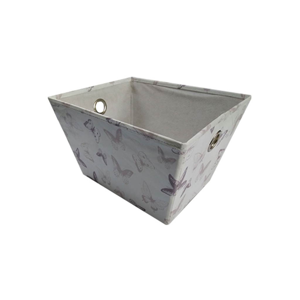caja organizadora, tela, estampado, 30*30 centimetros, mariposa