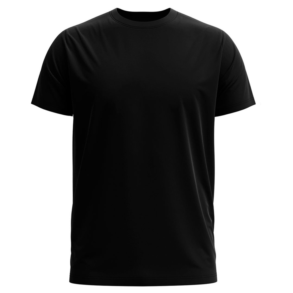 playera t/s en algodon negro con cuello redondo