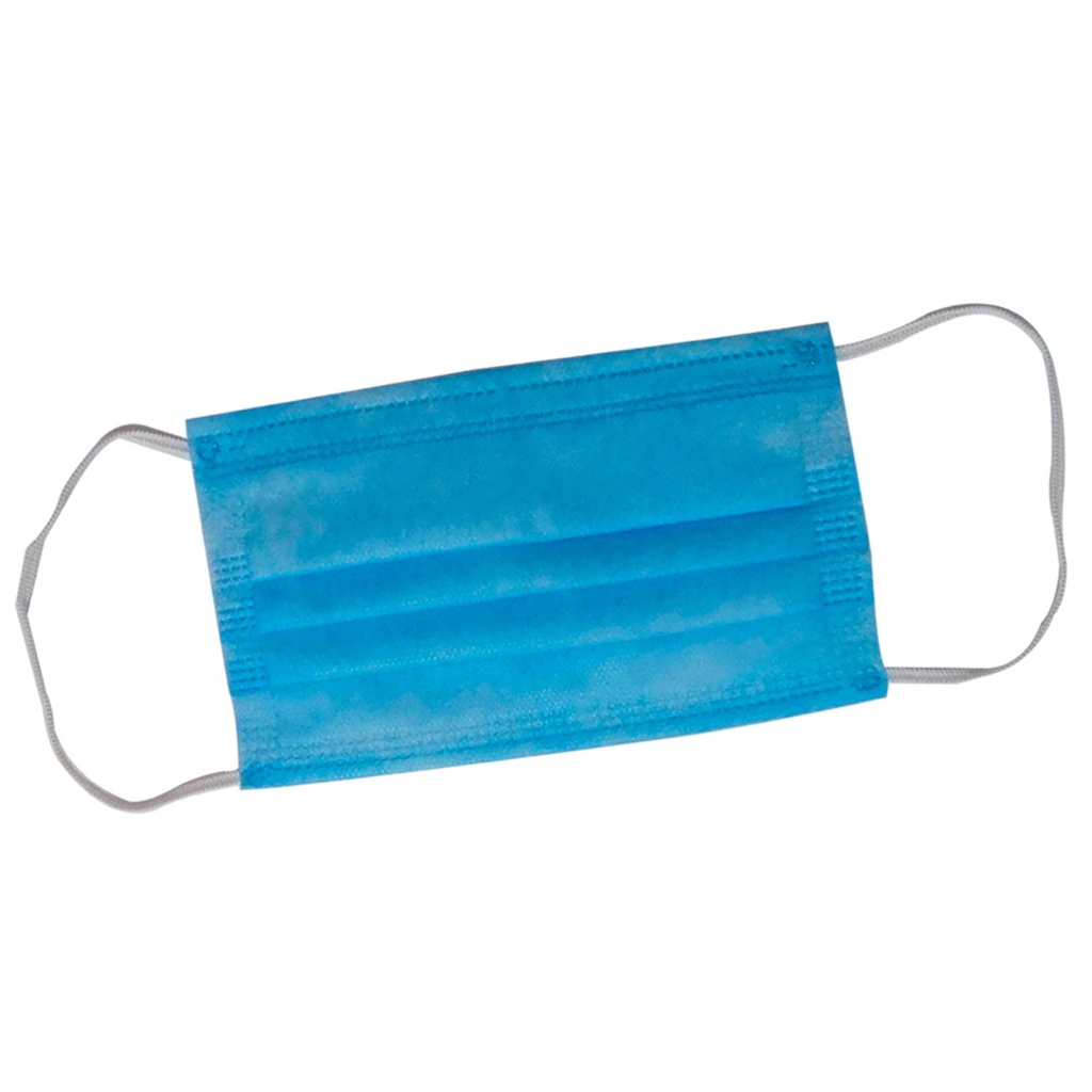 cubre bocas, entretela, celeste (baby blue), 16 * 9.50 centimetros, caja de 50 unidades