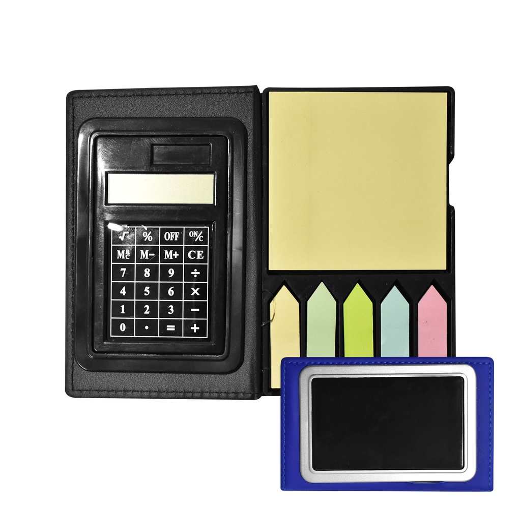 memo con calculadora azul