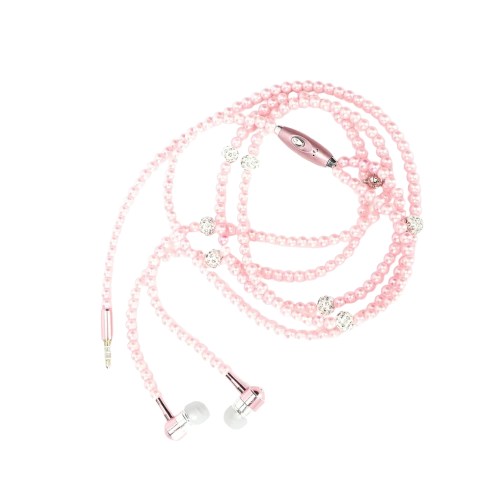 audifono, plástico, surtido,  nd, de perlas rosado y blanco