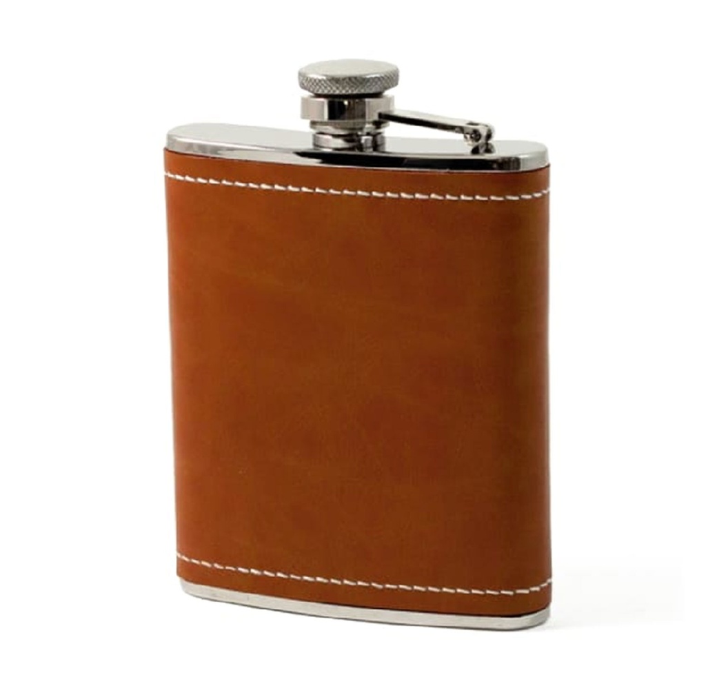 anfora, acero inoxidable, café, 9 onzas, cobertura imitacion cuero