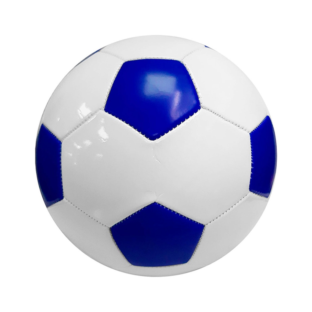pelota de futbol no 5, pvc, , 260-280 g , blanco con azul reflex 32 gajos dobles