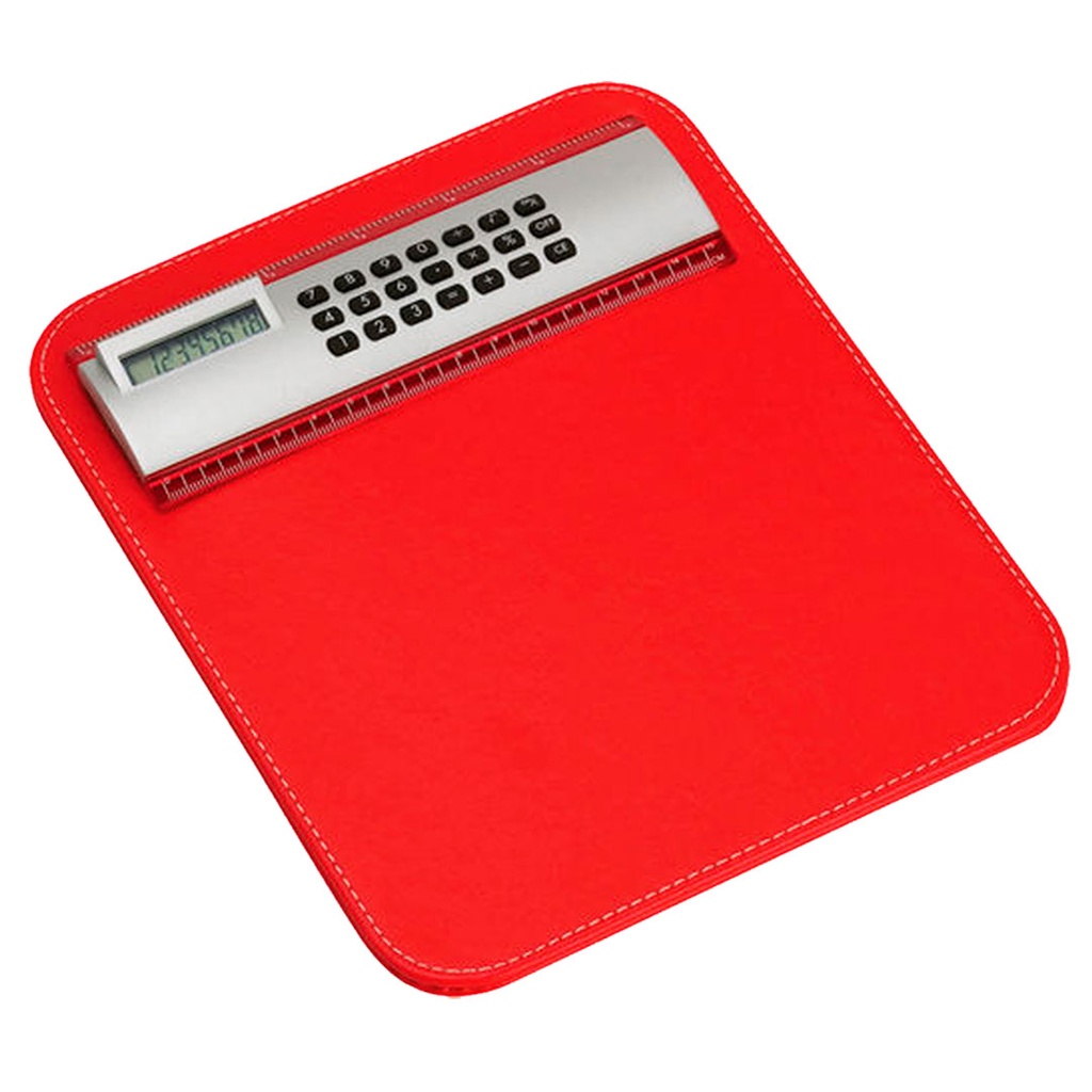 mouse pad, , , 18.4*22.3 cm , con calculadora plastica roja