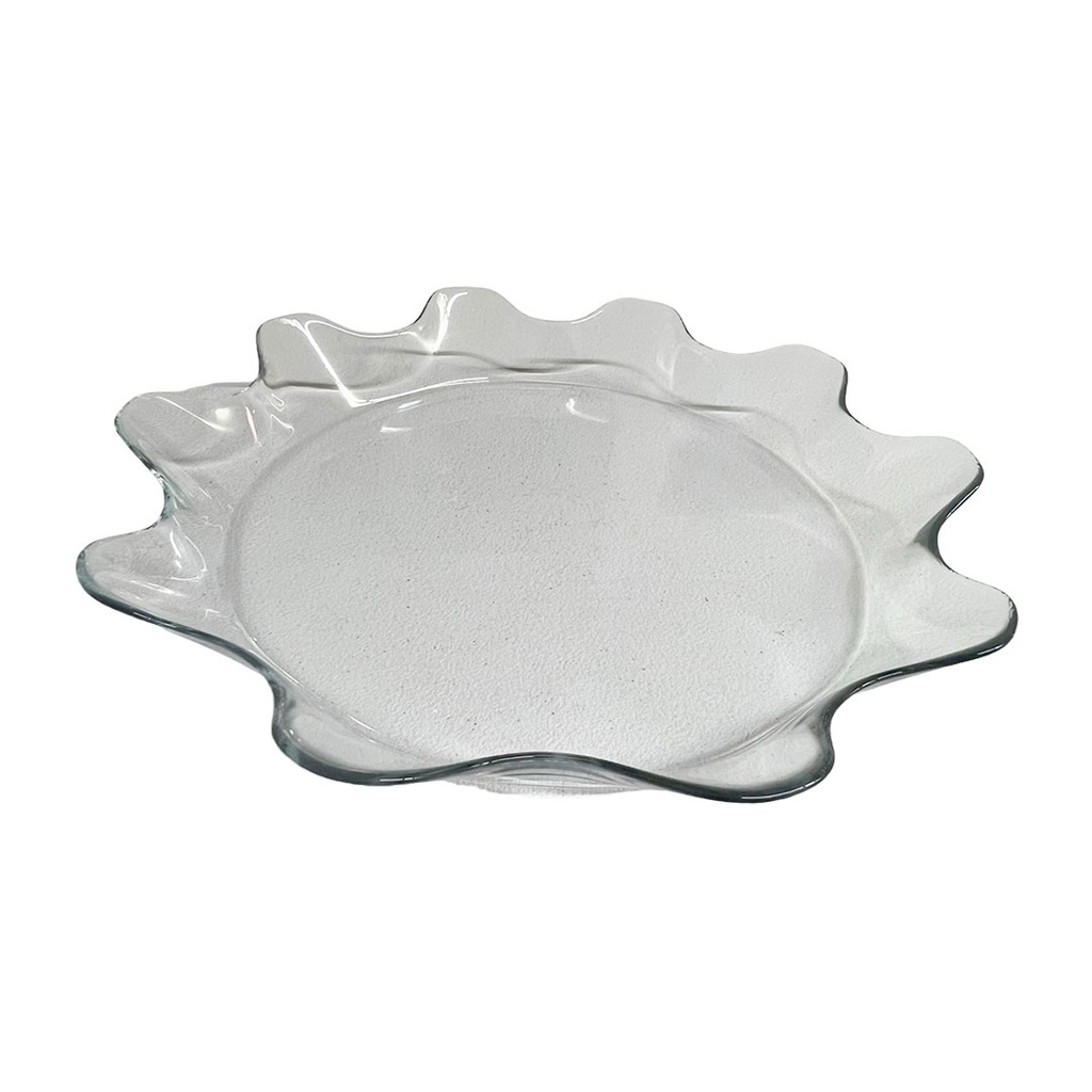 plato, vidrio, transparente, . nd, ondulado