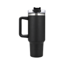 taza, acero inoxidable, negro mate, 40 oz,  Bold doble pared interior plástica, tapa y pajilla