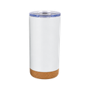 vaso termico, acero inoxidable, blanco mate, 400 ml doble pared , con base de corcho,