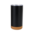vaso, acero inoxidable, negro mate, 400 ml doble pared , con base de corcho
