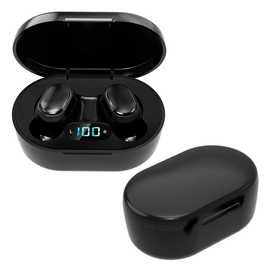 audifono, plástico, negro, 7*4*3 cm inalambrico , en caja con medidor de carga