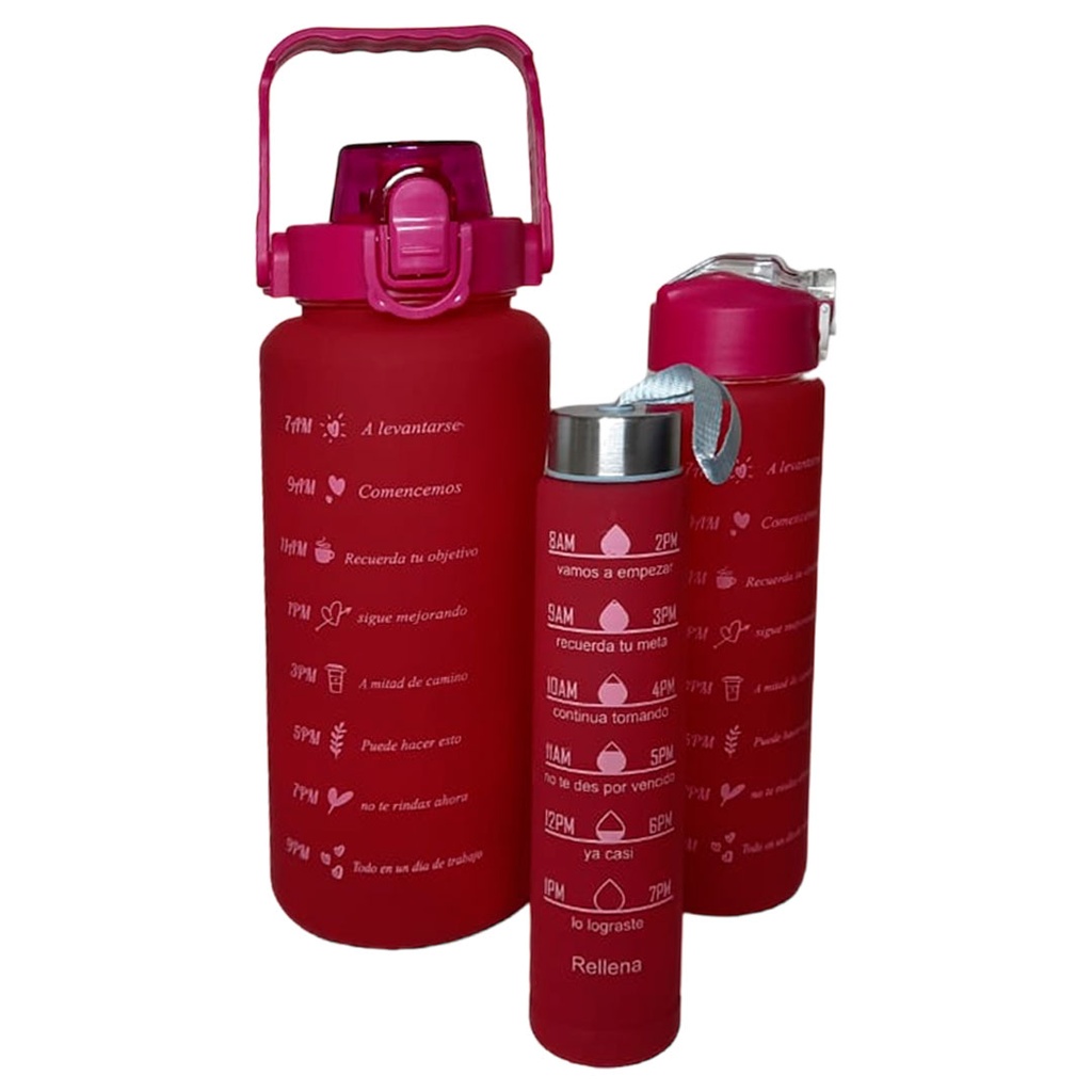 pachon, plástico, rojo, 2 l + 700 ml + 300ml , 3 en 1 motivacionales