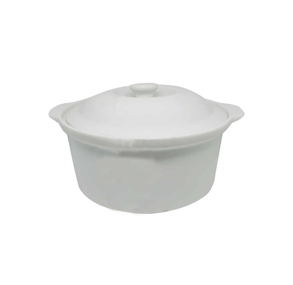 sopero, cerámica, blanco, con , tapadera