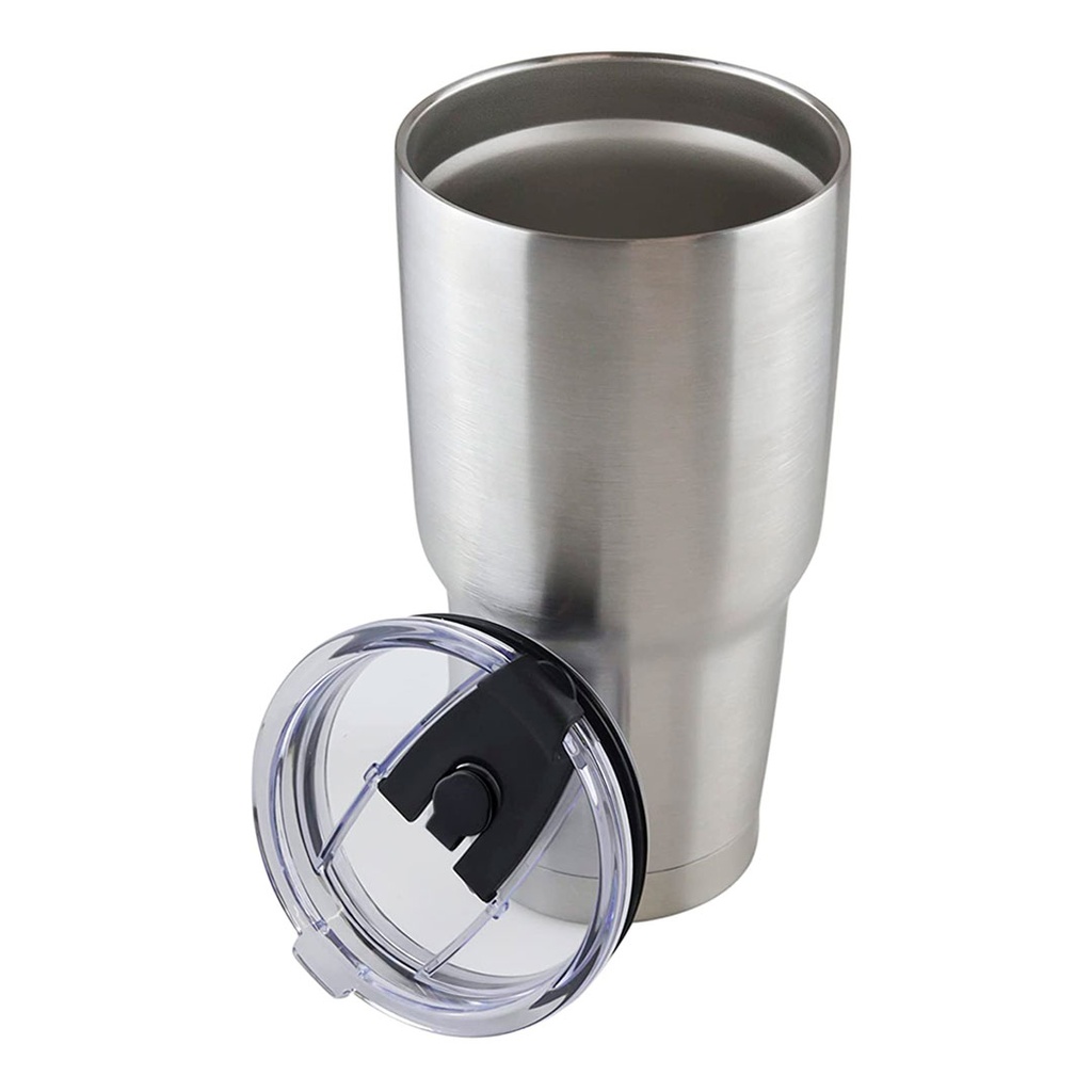 vasos, acero inoxidable, plateado, 30 onzas, termico bajo en brillante plata