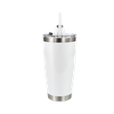 VASO, ACERO INOXIDABLE, BLANCO, 20 ONZAS, térmico doble pared con tapa plástica sello de silicón para sublimar