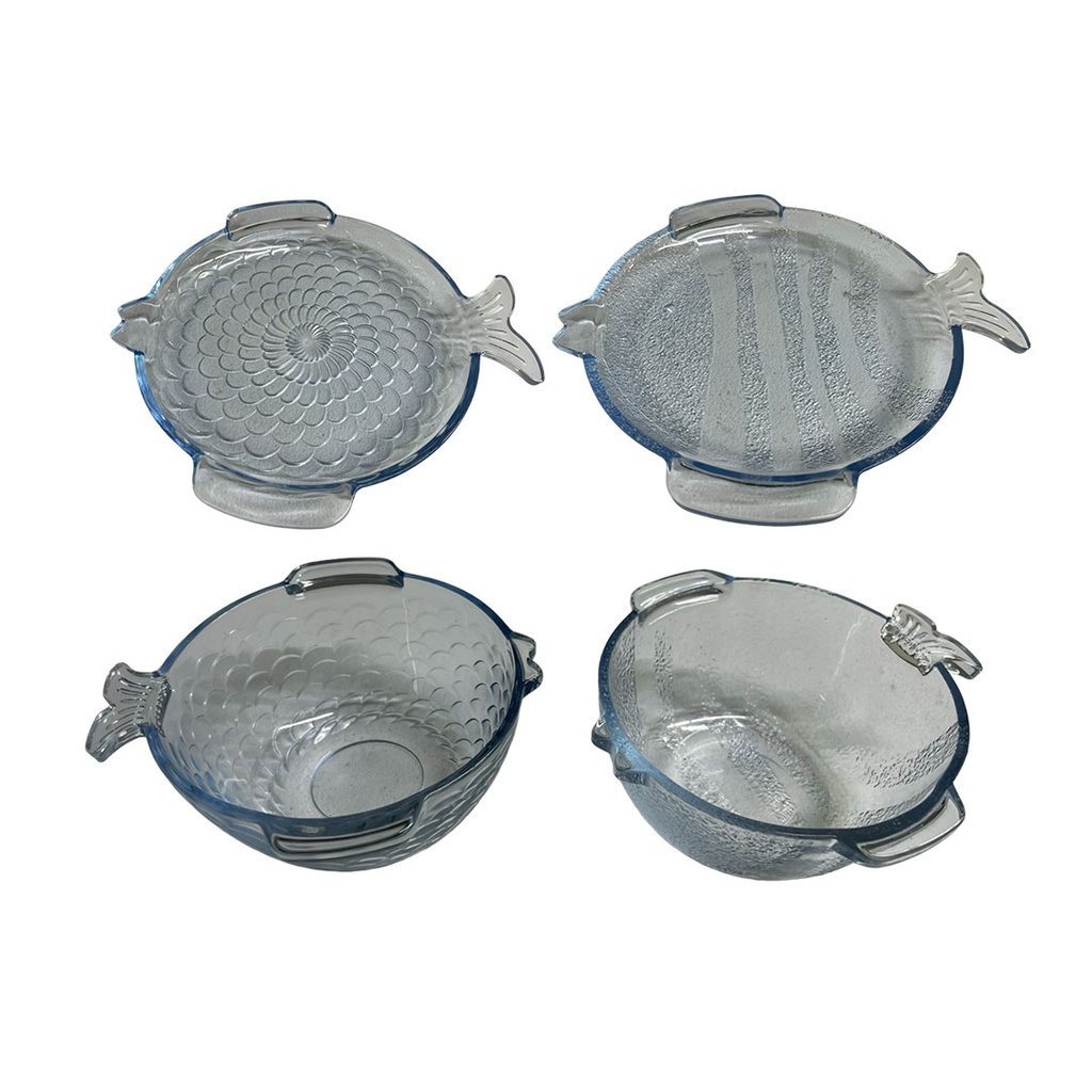 set, vidrio, , con 4 , dulceras