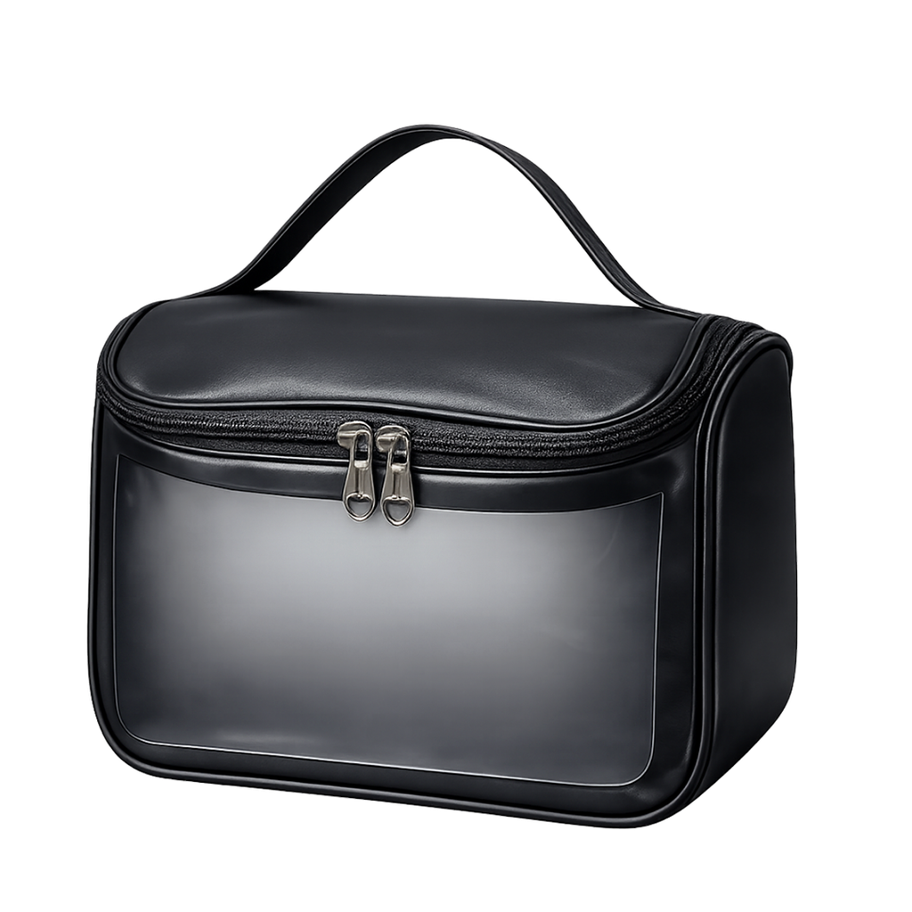 Cosmetiquera, Pu, Negro, 22*16*12.5 Centimetros, Washbag Con Ventana  