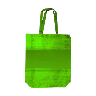 Bolsa, Tela Ecológica, Verde Limón, 42*10*38 Centimetros, Con Diseño