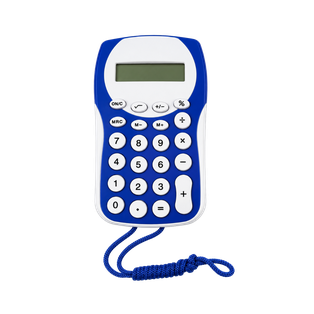 Calculadora, Plastico, Azul Reflex, 127*75*10mm , Racoon Con Pita