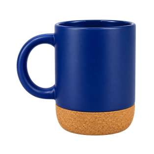 Taza, Cerámica, Azul Oscuro, 450 Ml Country , 8*11.5cm Base De Corcho Sin Tapa
