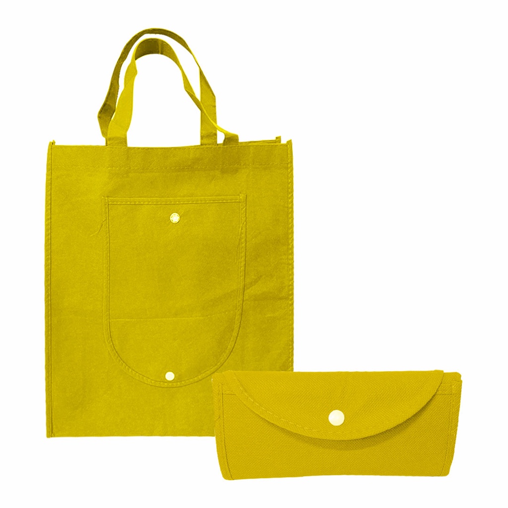 [P270121] Bolsa, Tela Ecológica, Amarillo,  Nd, Con Broche