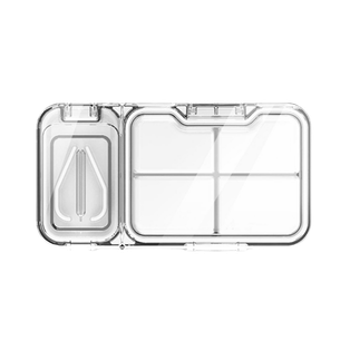 Pastillero, Plástico, Blanco, 12*6.3*1.8 Centimetros, 4 Divisiones Con Cortador Sello Silicon