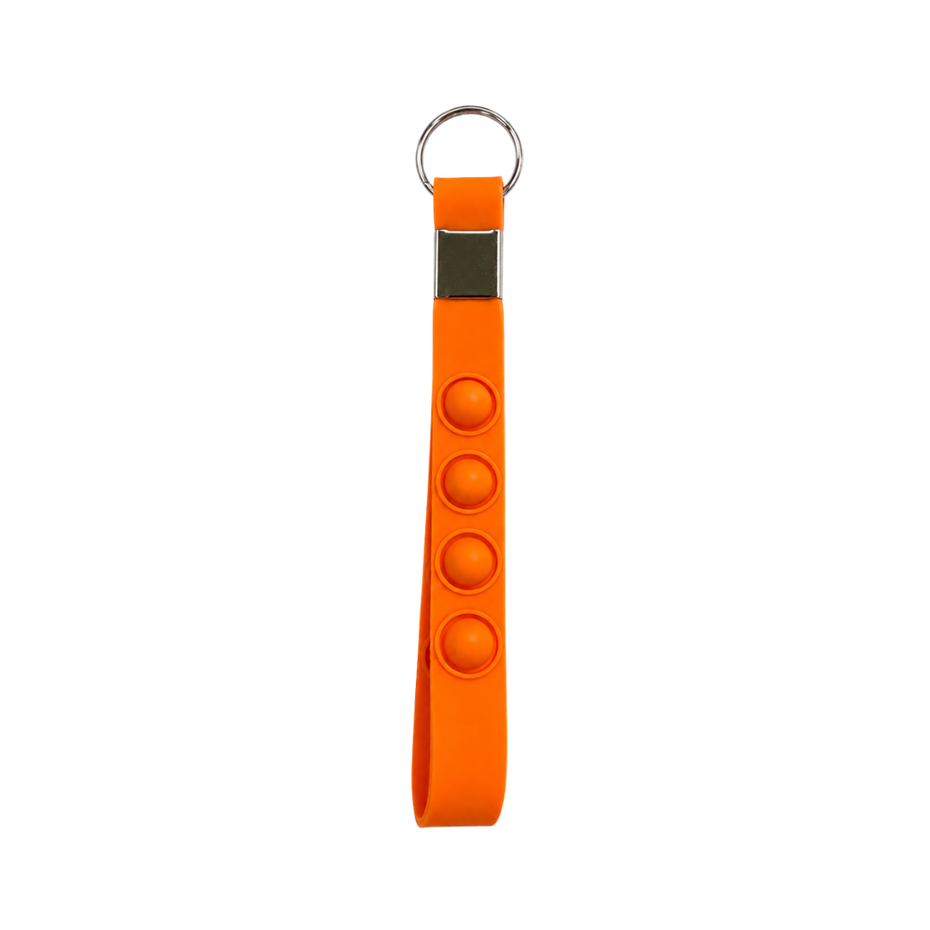 [P266137] Llavero, Silicón, Anaranjado, 16*1.6 Centimetros, Cinta Pop Up