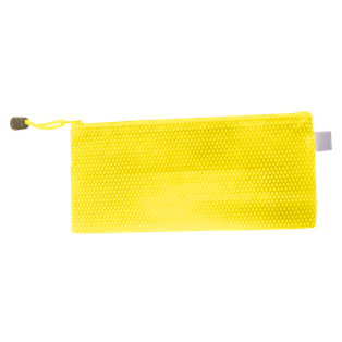 Estuche, Tela Ecológica, Amarillo, 11.5*24 Centimetros, Con Zipper Y Agarrador