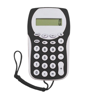 Calculadora, Plastico, Negro, 127*75*10mm , Racoon Con Pita