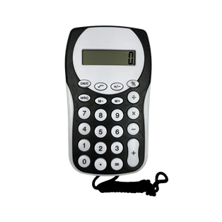 Calculadora, Plastico, Negro, 127*75*10mm , Racoon Con Pita