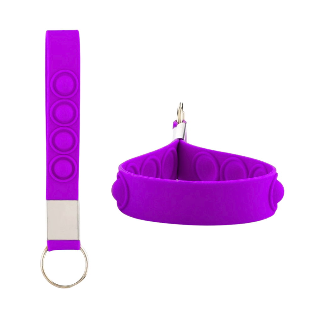 [P266135] Llavero, Silicón, Morado, 16*1.6 Centimetros, Cinta Pop Up