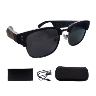 Lentes, Plástico, Negro, Inalámbricos Con Bocinas Hf En Estuche ,