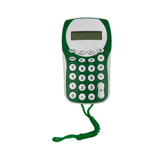 Calculadora, Plastico, Verde, 127*75*10mm , Racoon Con Pita