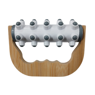 Masajeador, Plástico, Gris, 13.7*10.8*4.5 Centimetros, Roller Mango De Madera