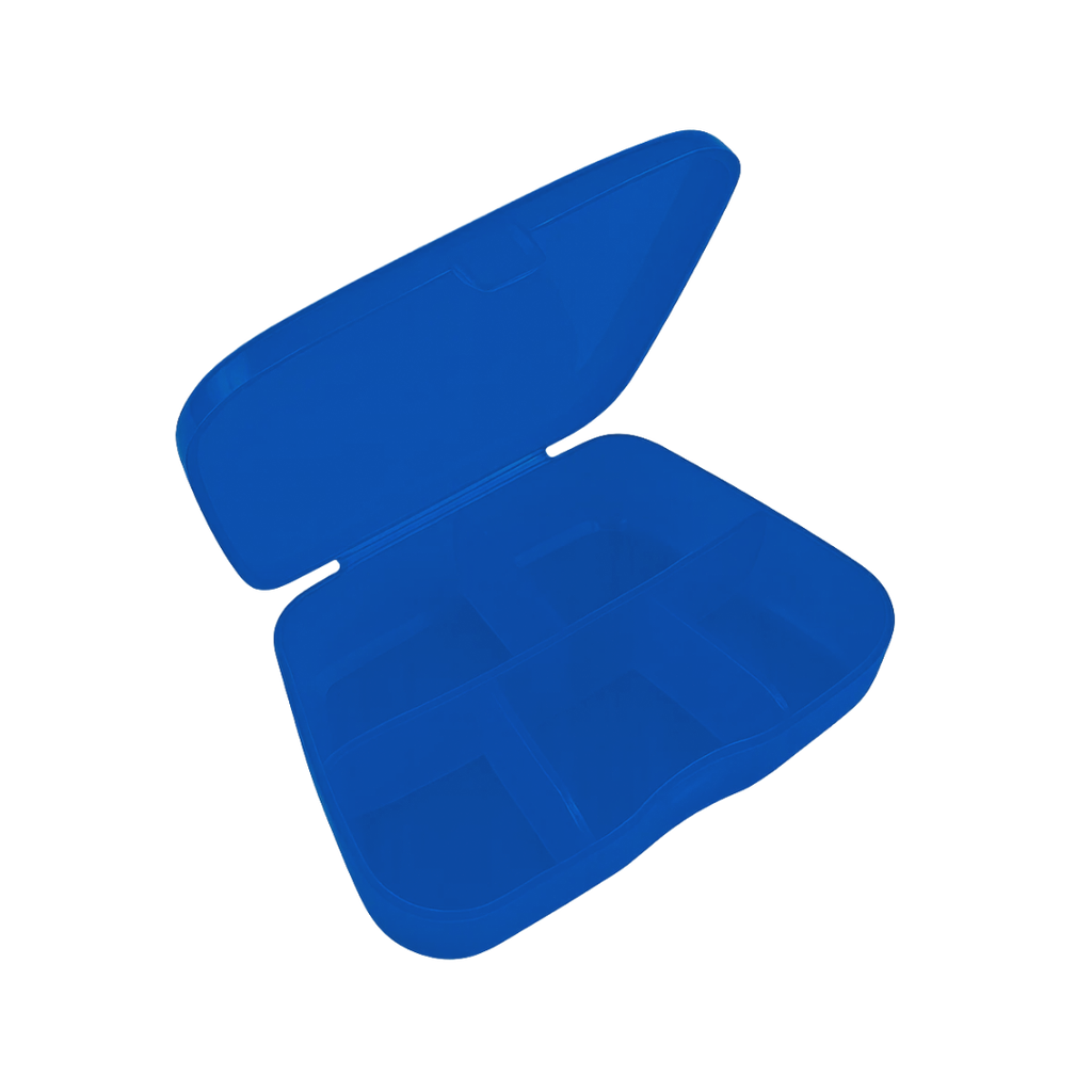 [P266147] Pastillero, Plástico, Azul Reflex, 8*6*2 Centimetros, Shell 5 Espacios