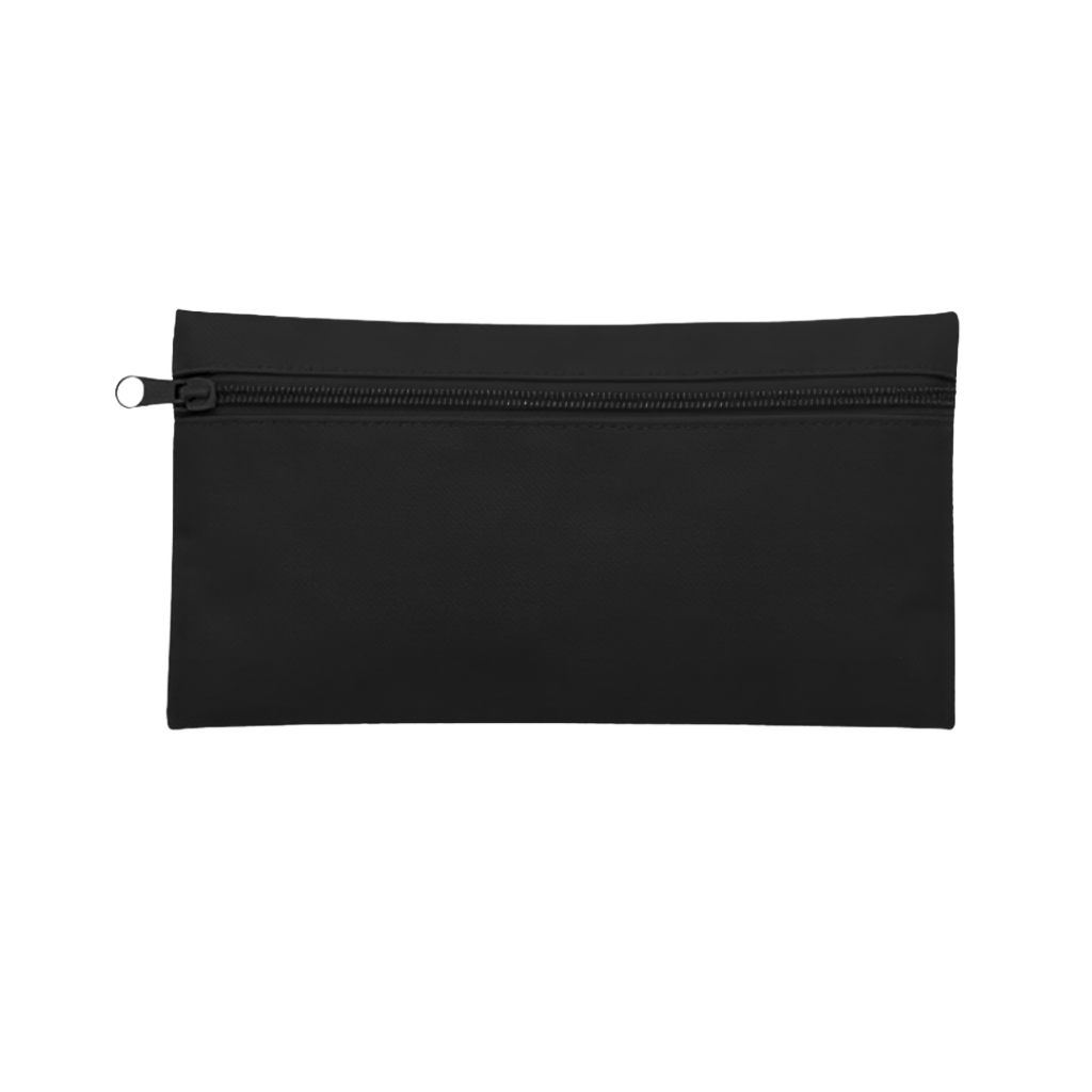 [E389309] Estuches, Oxford, Negro, 22*12 Centimetros, Con Zipper Lateral