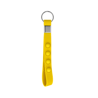 Llavero, Silicón, Amarillo, 16*1.6 Centimetros, Cinta Pop Up