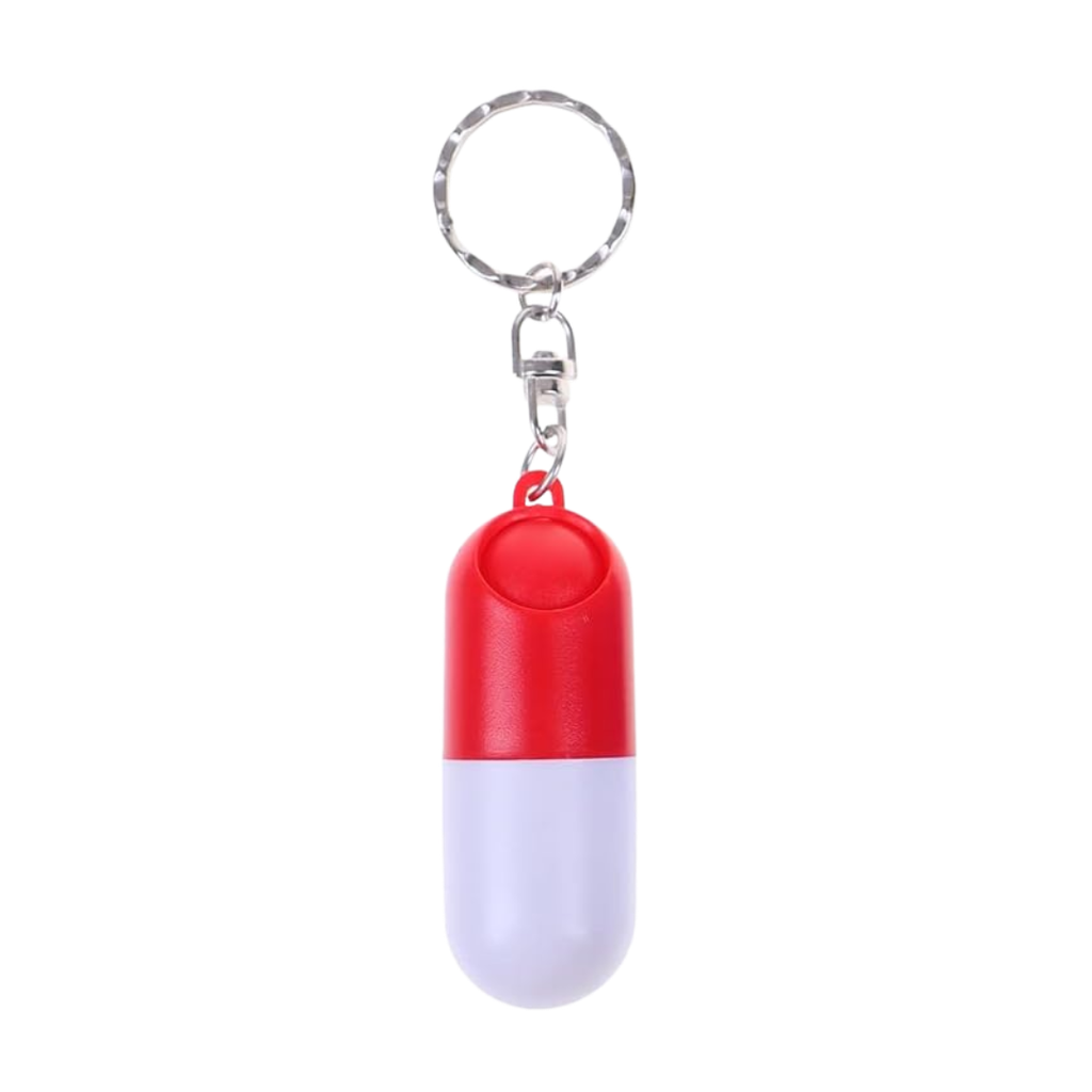 [P266124] Llavero, Plástico, Rojo, 6.25*2.2 Centimetros, Porta Pildora