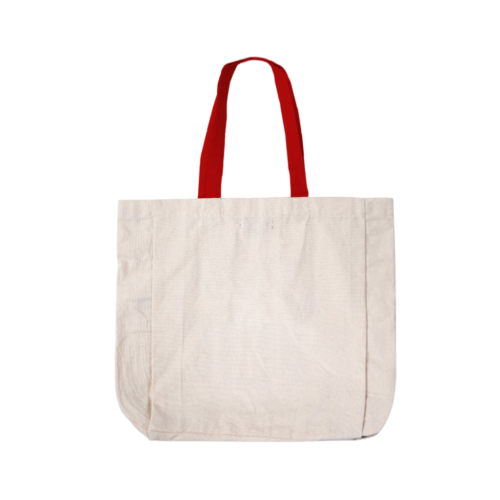 [TX114673] Bolsa, Manta Cruda, Natural (blanco), 36*31*10 Centimetros, Con Agarrador De Faja Rojo