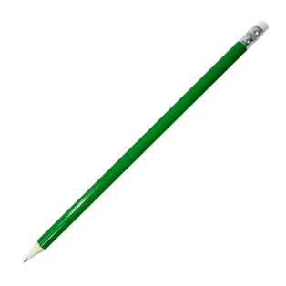 Lapiz, Madera, Verde, 19 Centimetros, Con Borrador