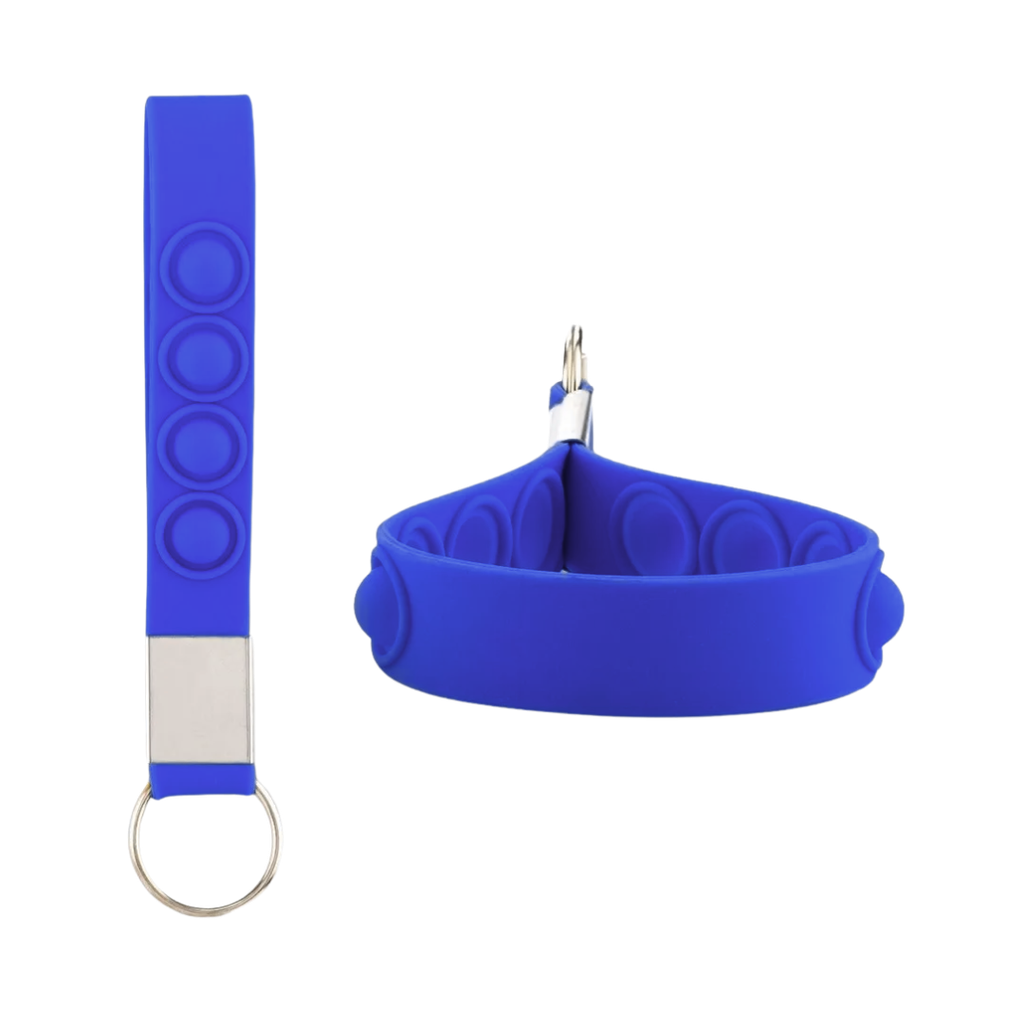 [P266131] Llavero, Silicón, Azul, 16*1.6 Centimetros, Cinta Pop Up