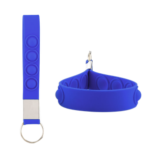 Llavero, Silicón, Azul, 16*1.6 Centimetros, Cinta Pop Up