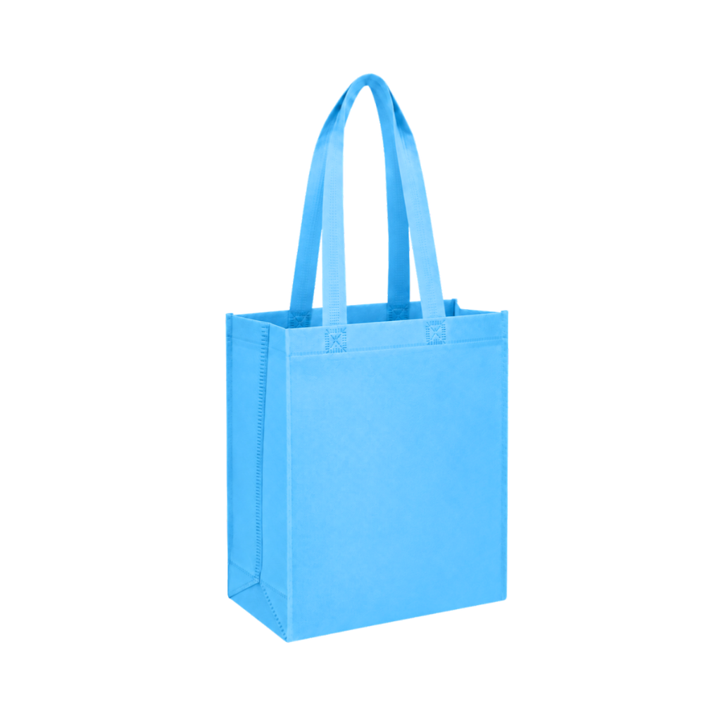 [P266205] Bolsa Ecologica Celeste 40*35*12 cm Con Fuelle Sellada 80g