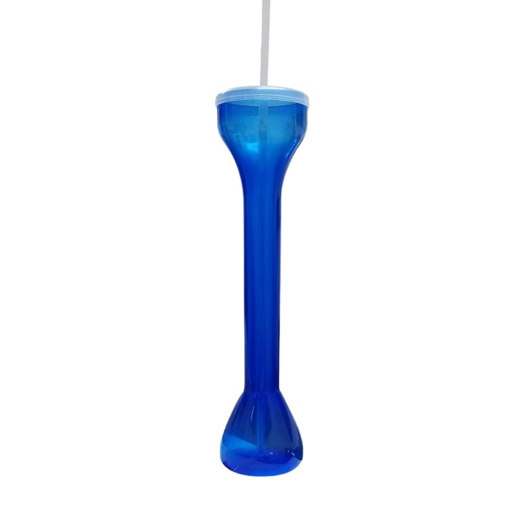 [P251517] Yarda Plástico Azul 800 Ml  40*9 Cm Con Tapa Y Pajilla