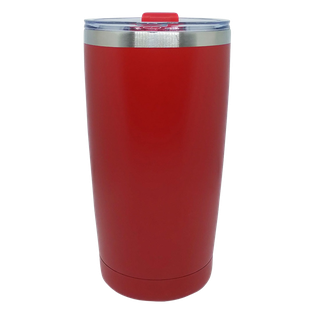 VASO, ACERO INOXIDABLE, ROJO MATE, 20 ONZAS,  térmico doble pared con tapa plástica sello de silicón