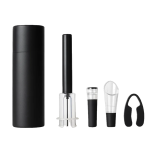 Sacacorchos Plástico Negro 6*23 Set De 4 Pcs En Caja Tubo De Cartón