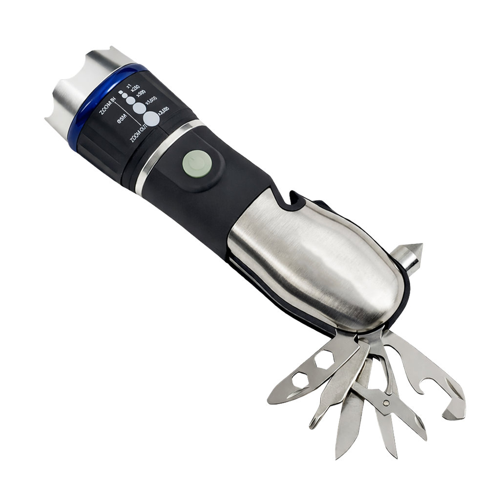 [H950444] LINTERNA ACERO INOXIDABLE AZUL 170*45 mm ARO DE COLOR MULTIFUNCIONAL