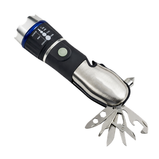 LINTERNA ACERO INOXIDABLE AZUL 170*45 mm ARO DE COLOR MULTIFUNCIONAL