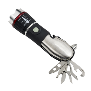 LINTERNA ACERO INOXIDABLE ROJO 170*45 mm ARO DE COLOR MULTIFUNCIONAL